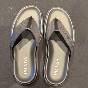 Prada Men's Black Flip-Flops